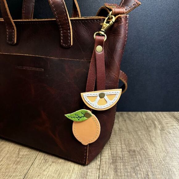 LAST ONE!! Mamey Portland Leather Citrus Pop Keychain FAST SHIP - Picture 1 of 6